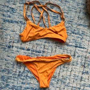 Athleta orange bikini sporty Swimsuit